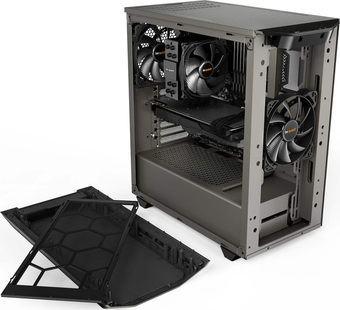 Be Quiet Pure Base 500 Midi Tower Κουτί Υπολογιστή με Πλαϊνό Παράθυρο Γκρι - Image 6