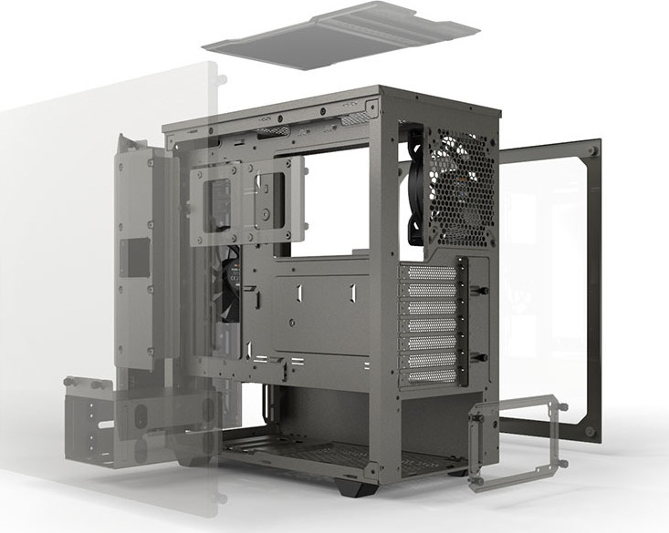 Be Quiet Pure Base 500 Midi Tower Κουτί Υπολογιστή με Πλαϊνό Παράθυρο Γκρι - Image 17