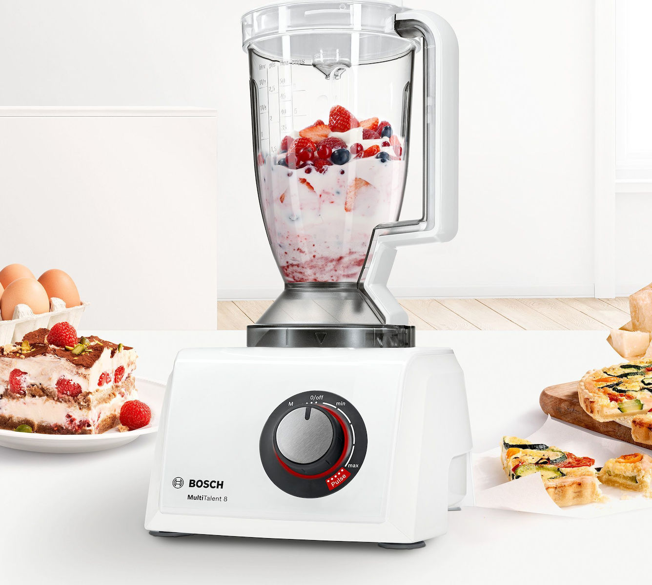 Bosch MC812W501 Πολυμίξερ 1000W με Κάδο 3.9lt και Κανάτα Μπλέντερ Λευκό - Image 3