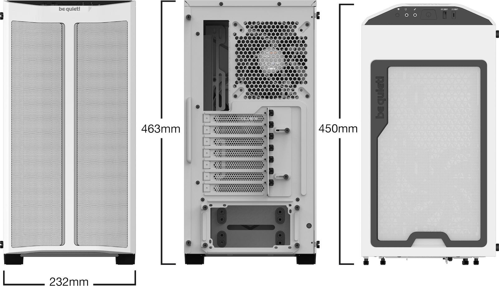 Be Quiet Pure Base 500DX Gaming Midi Tower Κουτί Υπολογιστή με Πλαϊνό Παράθυρο και RGB Φωτισμό Λευκό - Image 2