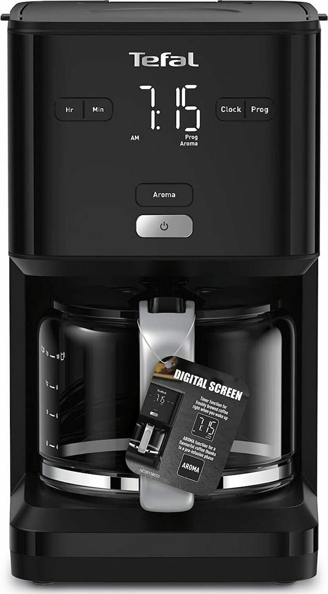Tefal Προγραμματιζόμενη CM600810 Καφετιέρα Φίλτρου 1000W Black