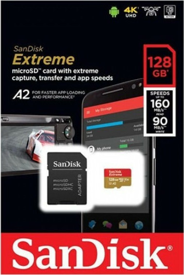 Sandisk Extreme microSDXC 128GB Class 10 U3 V30 A2 UHS-I με αντάπτορα - Image 6