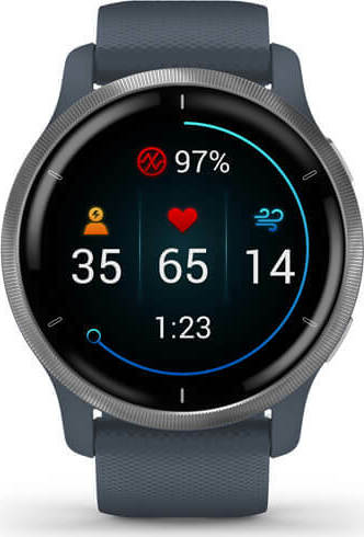 Garmin Venu 2 Stainless Steel 45mm Αδιάβροχο Smartwatch με Παλμογράφο (Silver / Granite) - Image 2
