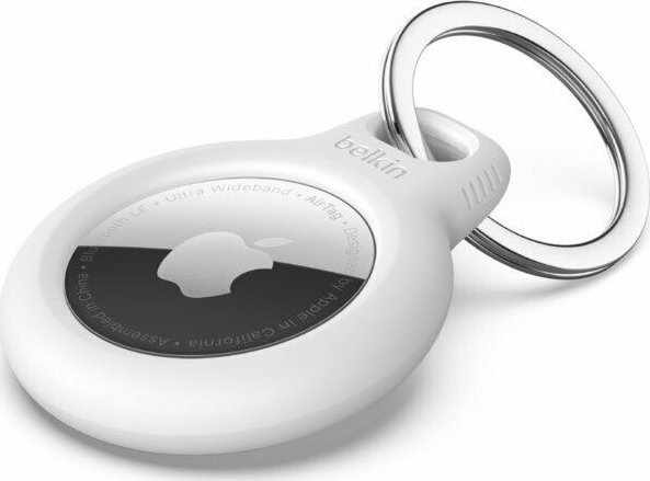 Belkin Secure Holder Keyring Θήκη Μπρελόκ Σιλικόνης για AirTag σε Λευκό χρώμα