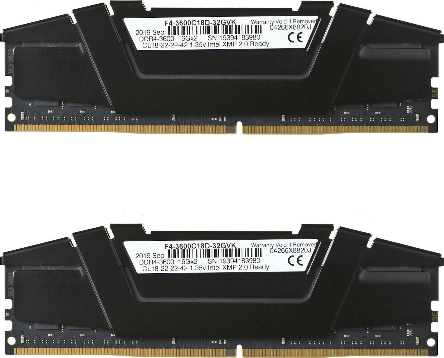 G.Skill Ripjaws V DDR4 32GB RAM με 2x16GB Modules και Ταχύτητα 3600 για Desktop F4-3600C18D-32GVK - Image 4