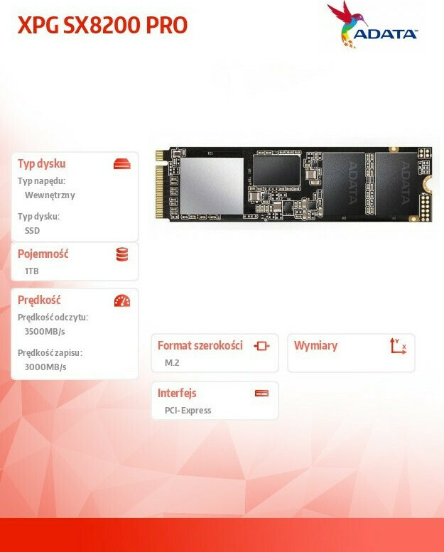 Adata XPG SX8200 Pro SSD 1TB M.2 NVMe PCI Express 3.0 ASX8200PNP-1TT-C - Image 8