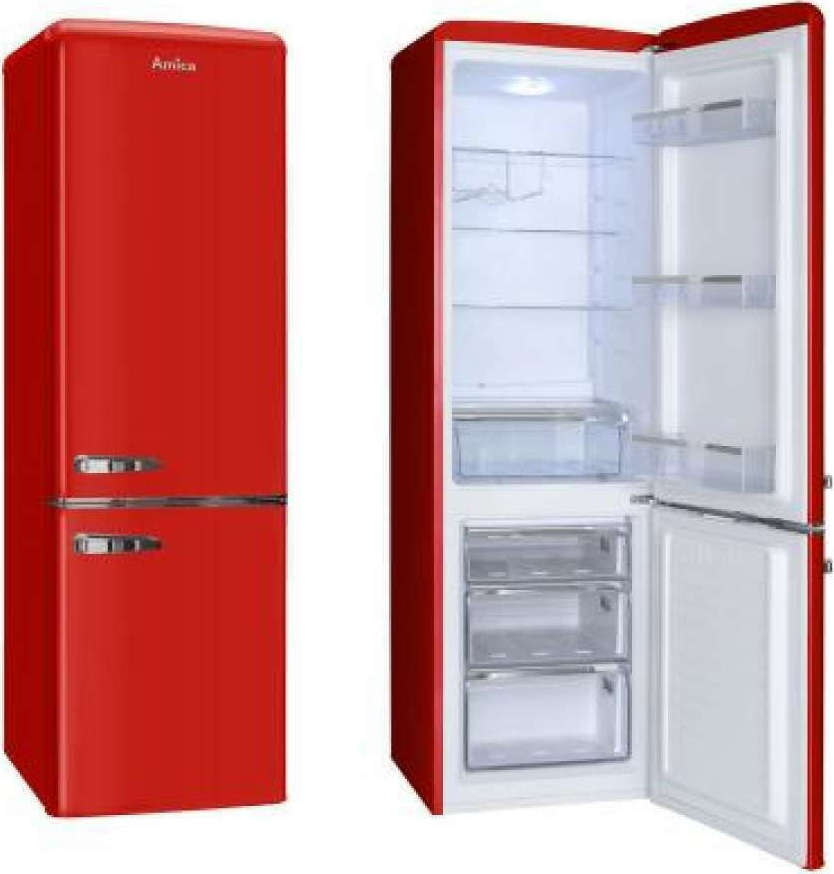 Amica Retro Ψυγειοκαταψύκτης 244lt Υ181xΠ55xΒ61.5εκ. Κόκκινος KGCR 387100 R