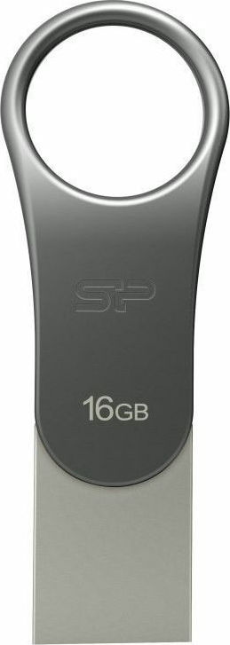 Silicon Power Mobile C80 16GB USB 3.1 Stick με σύνδεση USB-A & USB-C Ασημί - Image 3