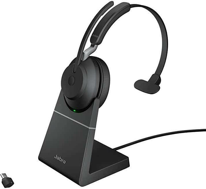 Jabra Evolve2 65 VOIP Headset Link380c UC Mono Desk Stand Black (26599-889-889) - Image 4