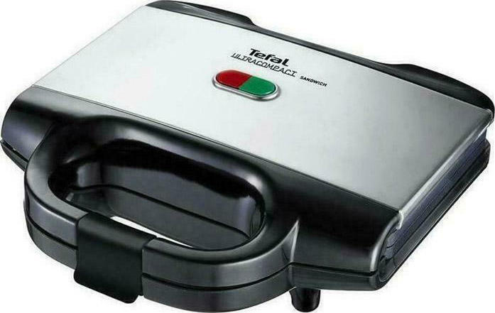 Tefal Ultracompact SM157T Τοστιέρα για 2 Τοστ 700W Inox