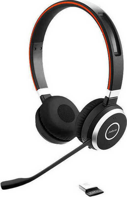 Jabra Evolve 65 MS Stereo Ασύρματα On Ear Multimedia Ακουστικά με μικροφωνο και σύνδεση Bluetooth / USB-A