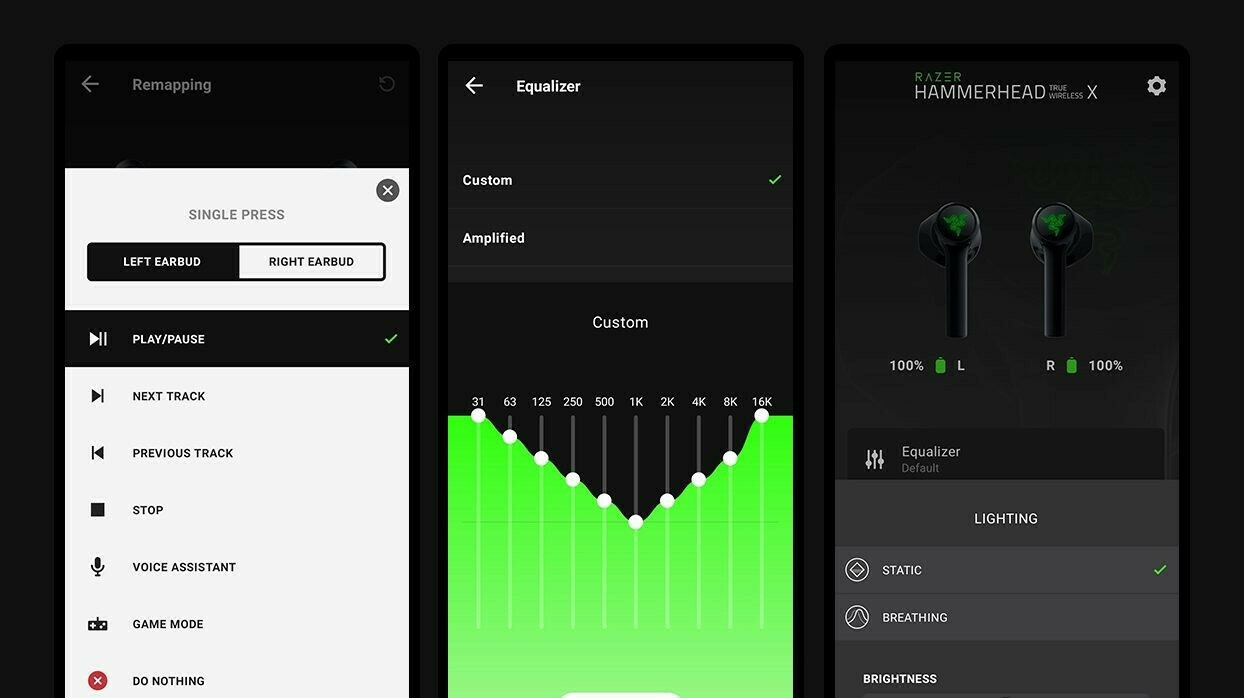 Razer Hammerhead X Earbud Bluetooth Handsfree Ακουστικά με Αντοχή στον Ιδρώτα και Θήκη Φόρτισης Μαύρα - Image 10