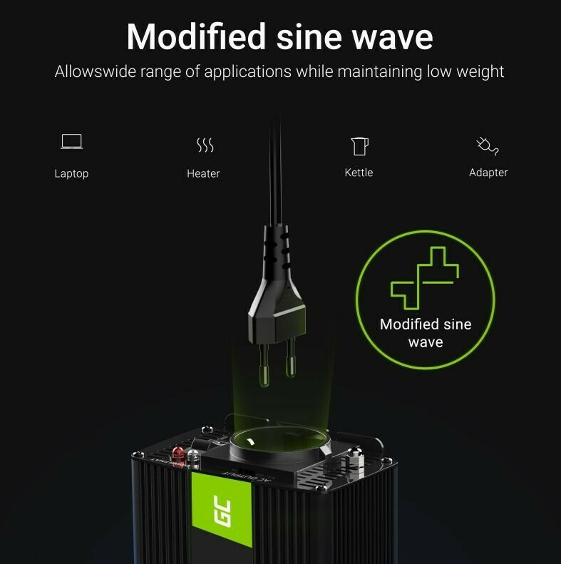 Green Cell INV08 Inverter Αυτοκινήτου Τροποποιημένου Ημιτόνου 2000W για Μετατροπή 12V DC σε 230V AC με 1xUSB INV08 - Image 7