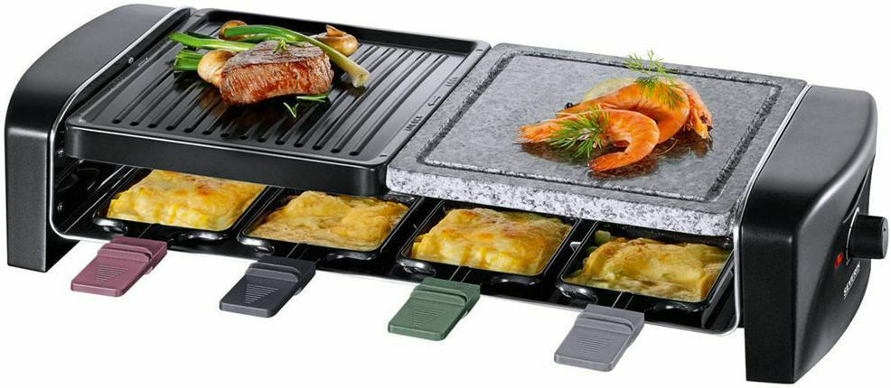 Severin RG9645 Επιτραπέζια Ηλεκτρική Ψησταριά Raclette Λείας και Αυλακωτής Πλάκας 1400W 42x21εκ. RG 9645 - Image 4