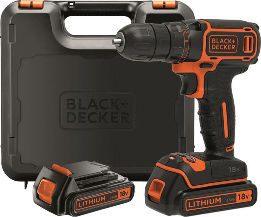 Black & Decker BDCDC18KB Δραπανοκατσάβιδο Μπαταρίας 18V 2x1.5Ah BDCDC18KB