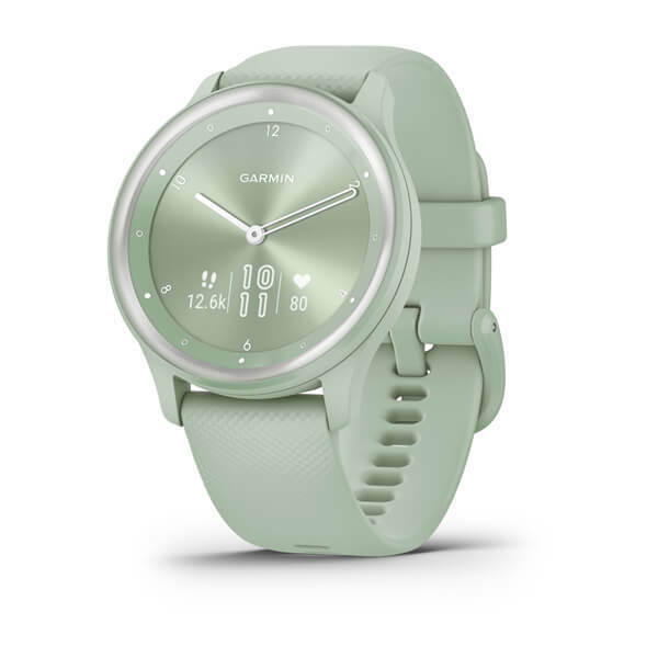 Garmin Vivomove Sport 40mm Αδιάβροχο Smartwatch με Παλμογράφο (Cool Mint Case and Silicone Band with Silver Accents) - Image 2