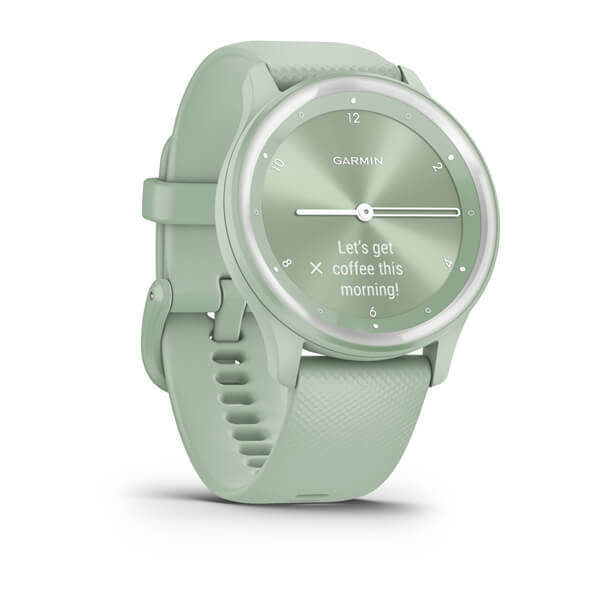 Garmin Vivomove Sport 40mm Αδιάβροχο Smartwatch με Παλμογράφο (Cool Mint Case and Silicone Band with Silver Accents) - Image 3