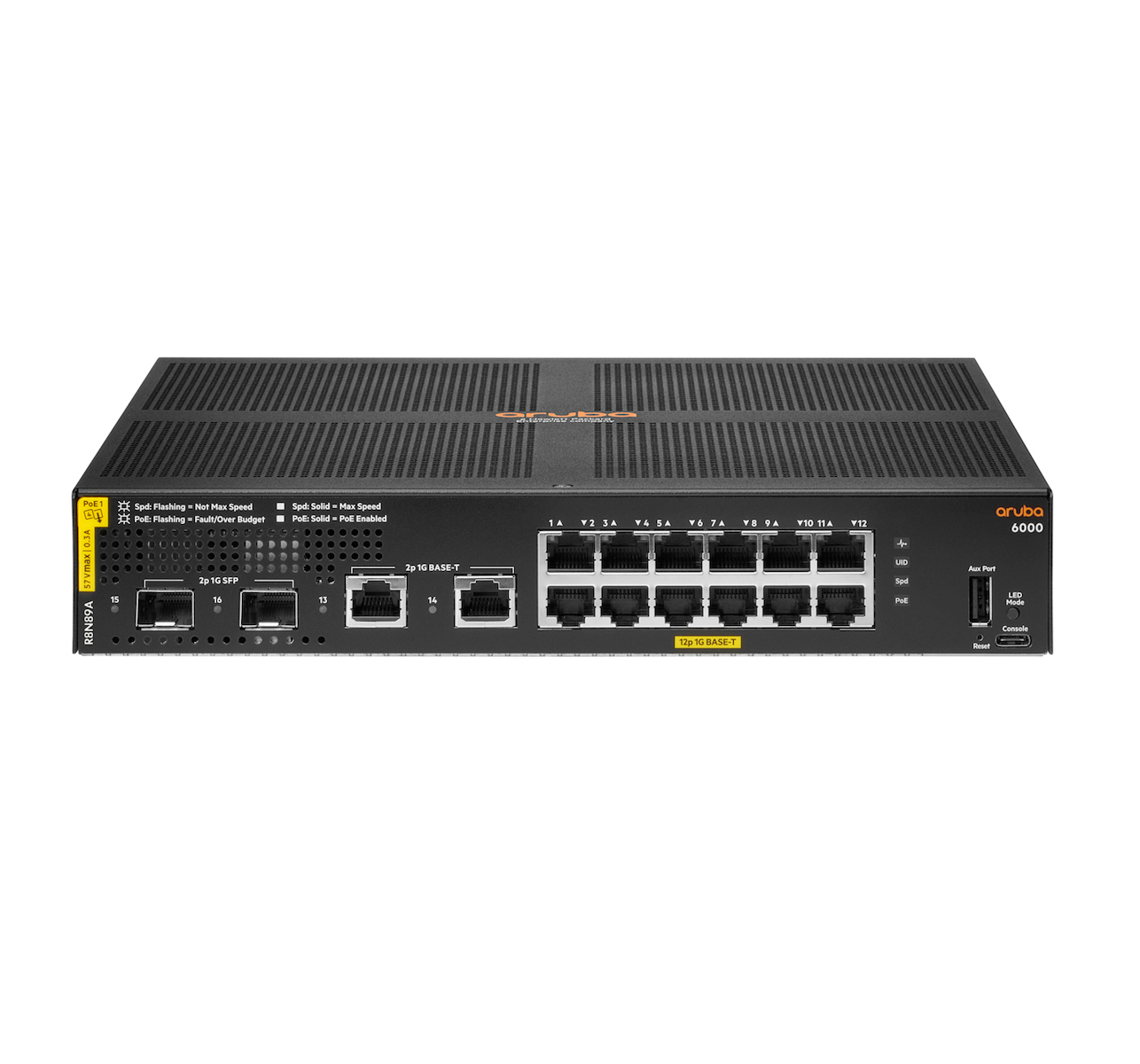 HP Aruba 6000 Managed L3 PoE+ Switch με 12 Θύρες Gigabit (1Gbps) Ethernet και 2 SFP Θύρες