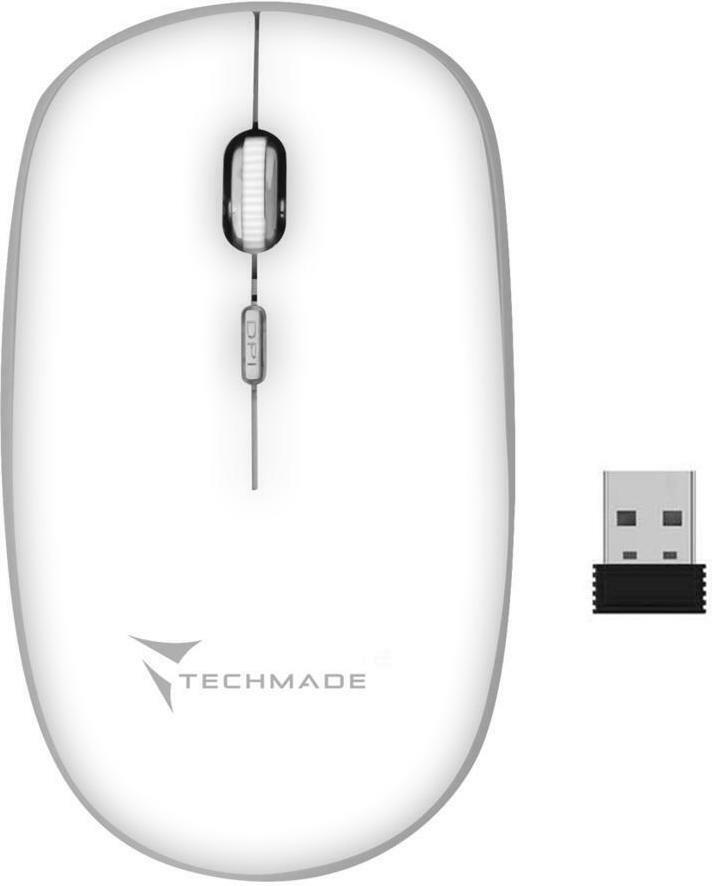 Techmade MUSWN4B Ασύρματο Ποντίκι Λευκό