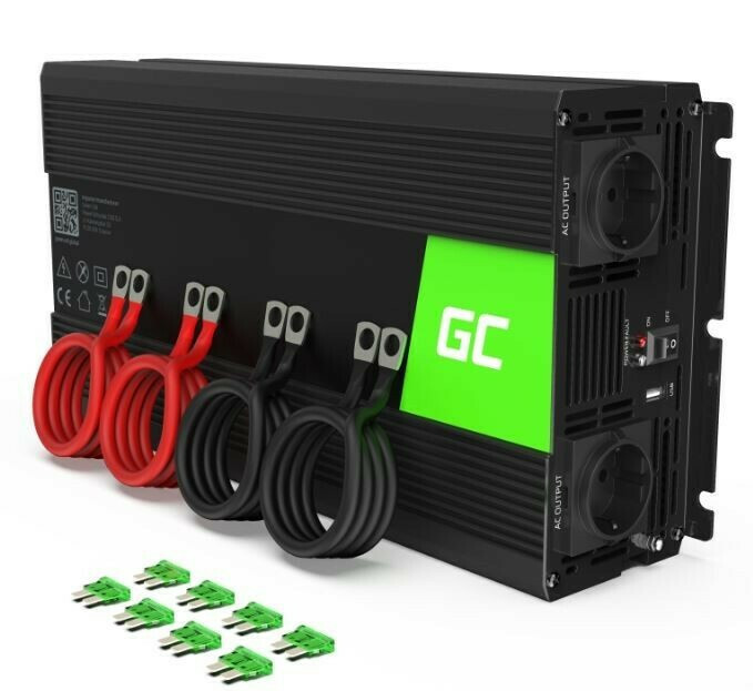 Green Cell Inverter Αυτοκινήτου για Μετατροπή 12V DC σε 230V AC με 1xUSB INV12