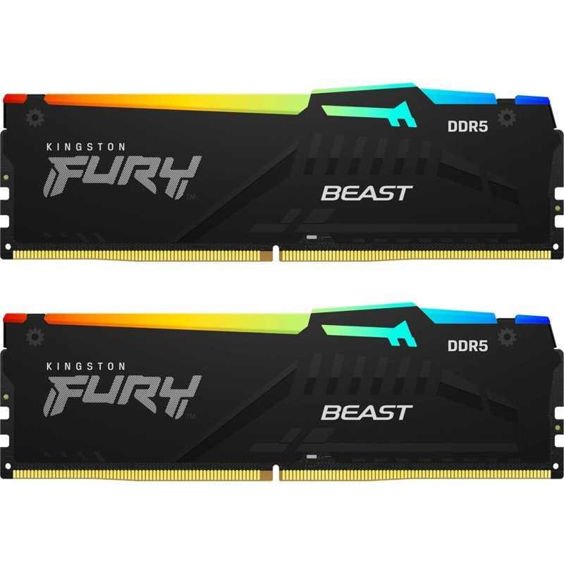 Kingston Fury Beast RGB DDR5 16GB RAM με 2x8GB Modules και Ταχύτητα 5200 για Desktop KF552C40BBAK2-16 - Image 3