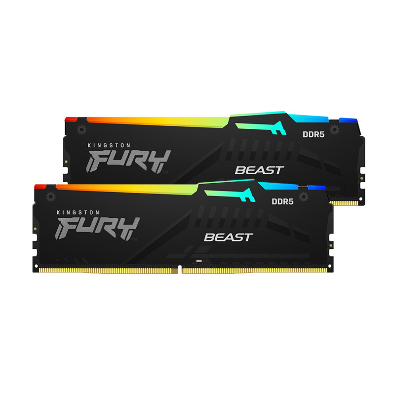 Kingston Fury Beast RGB DDR5 32GB RAM με 2x16GB Modules και Ταχύτητα 5200 για Desktop KF552C40BBAK2-32 - Image 2