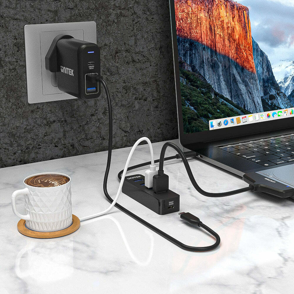 Unitek USB 3.0 Hub 4 Θυρών με σύνδεση USB-C & Θύρα Φόρτισης (H1117B) - Image 4
