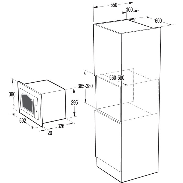 Gorenje BM235CLB 567145 Εντοιχιζόμενος Φούρνος Μικροκυμάτων με Grill 23lt Μαύρος - Image 3