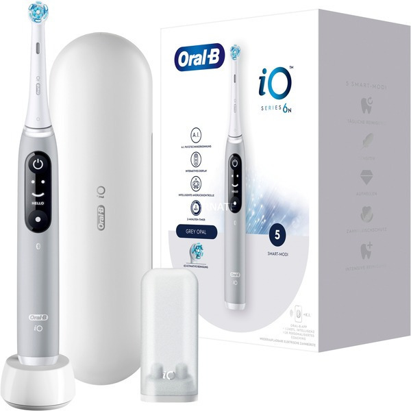 Oral-B IO Series 6 Ηλεκτρική Οδοντόβουρτσα με Αισθητήρα Πίεσης και Θήκη Ταξιδίου Grey - Image 2