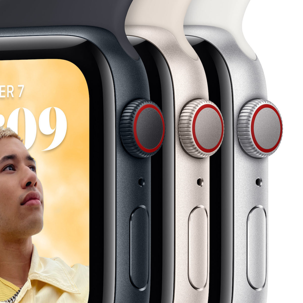 Apple Watch SE 2022 Cellular Aluminium 44mm Αδιάβροχο με eSIM και Παλμογράφο (Midnight with Midnight Sport Band) - Image 4