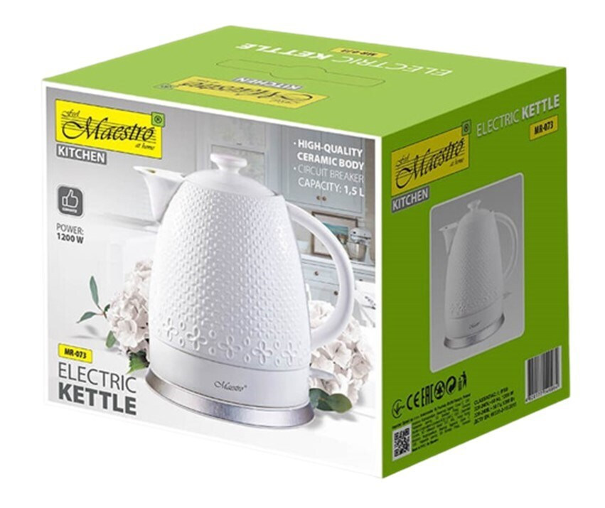 Maestro Βραστήρας 1.2lt 1200W Λευκός MR-073 - Image 3