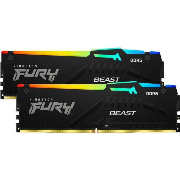 Kingston Fury Beast RGB DDR5 64GB RAM με 2x32GB Modules και Ταχύτητα 6000 για Desktop KF560C36BBEAK2-64 - Image 3