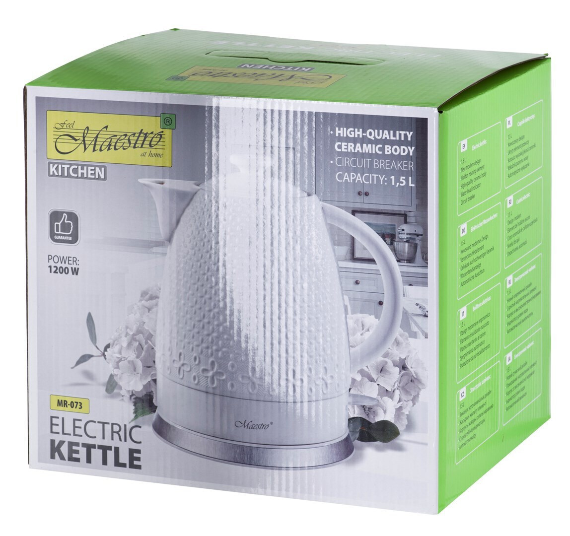 Maestro Βραστήρας 1.2lt 1200W Λευκός MR-073 - Image 10