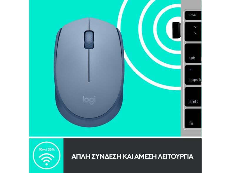 Logitech M171 Ασύρματο Mini Ποντίκι Blue/Grey - Image 8