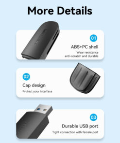 Alternative view of Vention Card Reader USB 3.0 για SD/microSD (CLGB0)