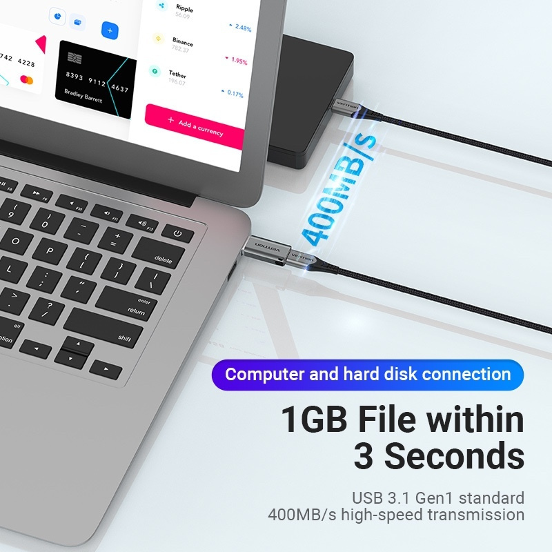 Vention Μετατροπέας USB-A male σε USB-C female Γκρι (CDPH0) - Image 3