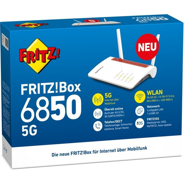 AVM FRITZ!Box 6850 5G Ασύρματο 4G Router Wi‑Fi 4 με 4 Θύρες Gigabit - Image 6