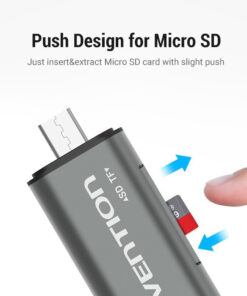 Alternative view of Vention Card Reader USB 3.0 Type-C για SD/microSD Metal Gray (CCHH0)