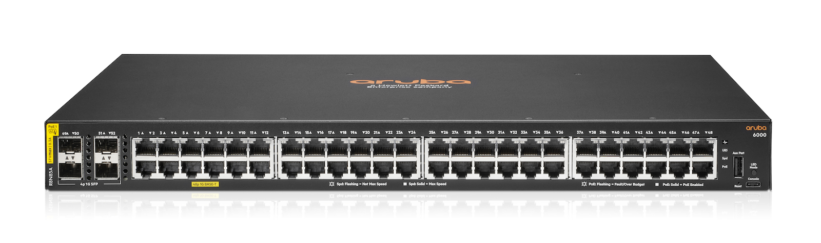 HP Aruba 6000 Managed L3 PoE+ Switch με 48 Θύρες Gigabit (1Gbps) Ethernet και 4 SFP Θύρες
