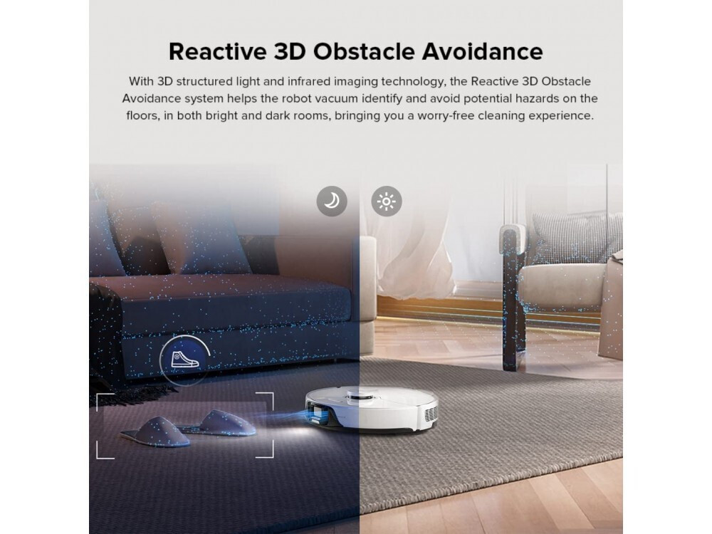 Roborock S8+ Σκούπα Ρομπότ για Σκούπισμα & Σφουγγάρισμα με Χαρτογράφηση και Wi-Fi Λευκή - Image 4