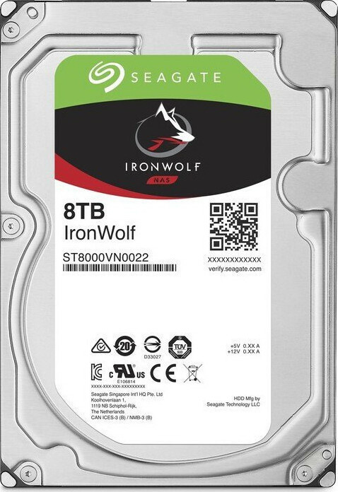Seagate Ironwolf 8TB HDD Σκληρός Δίσκος 3.5" SATA III 7200rpm με 256MB Cache για NAS ST8000VN004
