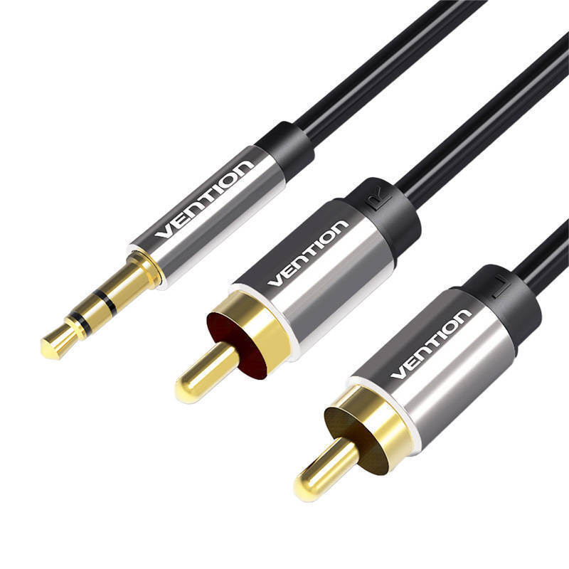Vention Καλώδιο 3.5mm male - 2x RCA male Μαύρο 5m (BCFBJ)