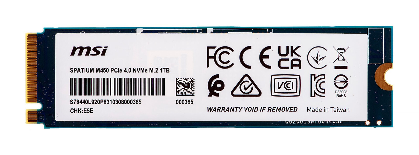 MSI Spatium M450 SSD 1TB M.2 NVMe PCI Express 4.0 S78-440L920-P83 - Image 3