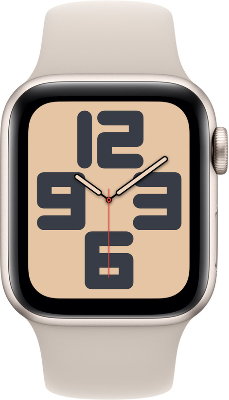 Apple Watch SE 2023 Cellular Aluminium 40mm Αδιάβροχο με eSIM και Παλμογράφο (Starlight με Starlight Sport Band (S/M)) - Image 2