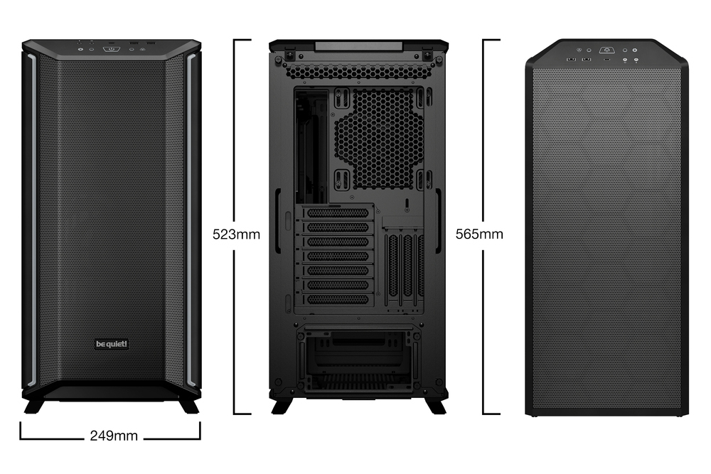 Be Quiet Dark Base 701 Gaming Midi Tower Κουτί Υπολογιστή με Πλαϊνό Παράθυρο και RGB Φωτισμό Μαύρο - Image 2