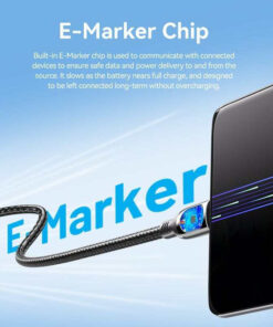 Alternative view of Vention LED USB 2.0 Cable USB-C male - USB-C 100W Μαύρο 1.2m (480MBPS)