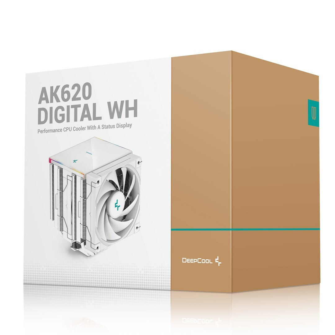 Deepcool AK620 Digital Ψύκτρα Επεξεργαστή Διπλού Ανεμιστήρα για Socket AM4/AM5/1200/115x/1700 με ARGB Φωτισμό Λευκή - Image 3