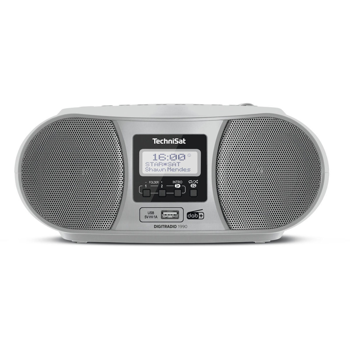 Technisat Φορητό Ηχοσύστημα Digitradio 1990 0001/3952 με Bluetooth / USB / CD / Ραδιόφωνο σε Γκρι Χρώμα