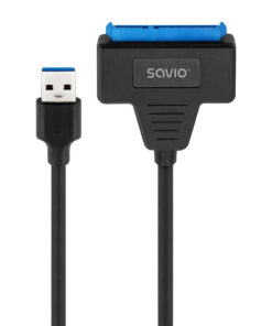 Savio Usb-a 3.1 Gen 1 (m) - Sata (f) Αντάπτορας USB to SATA Μαύρο