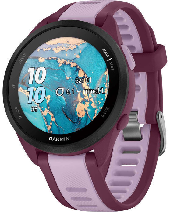 Garmin Forerunner 165 Music 43mm Αδιάβροχο Smartwatch με Παλμογράφο (Berry/Lilac) - Image 3